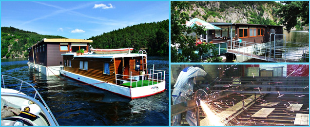 Houseboaty, obytné lodě, plovoucí zařízení